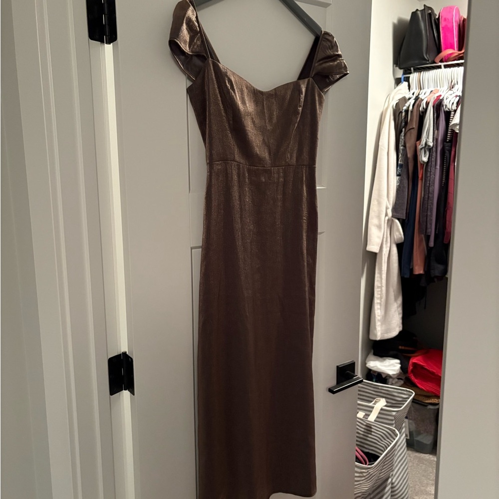 Park & Fifth Metallic Brown Midi Dress